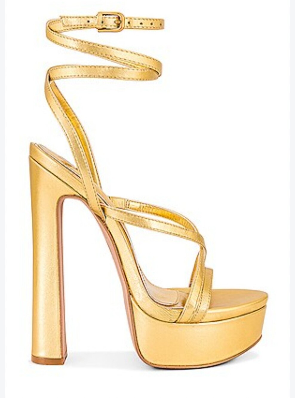 Jennifer Lopez Gold Metallic Platform Strappy sandals size 9 new without box - Picture 2 of 12
